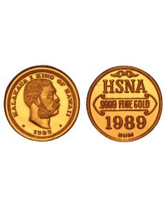1989 KING KALAKAUA GOLD HSNA MEDAL