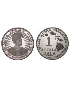 1996 ALOHA FESTIVALS 50TH ANNIVERSARY SILVER DALA